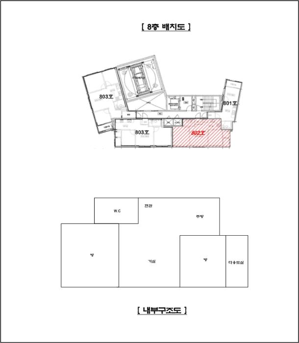 경기도 의정부시 시민로122번길 59-7, 8층802호 (의정부동,현대탑캐슬)구) 경기도 의정부시 의정부동 136-15 오피스텔 경매 사진 9