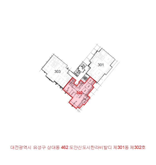 대전광역시 유성구 상대로 17, 301동 3층302호 (상대동,도안신도시한라비발디아파트)구) 대전광역시 유성구 상대동 462 아파트 경매 사진 12