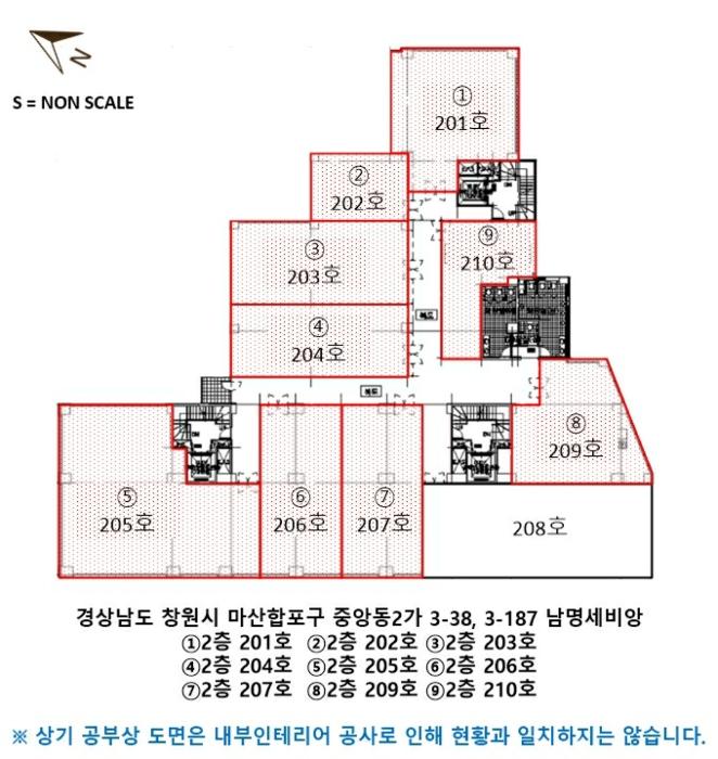경상남도 창원시 마산합포구 중앙남3길 10, 2층204호 (중앙동2가,남명세비앙)구) 경상남도 창원시 마산합포구 중앙동2가 3-38 근린상가 경매 사진 13
