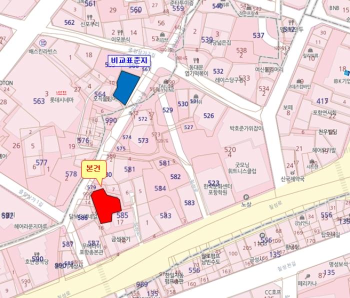 경상북도 포항시 북구 남빈동 585-9 대지 경매 사진 7