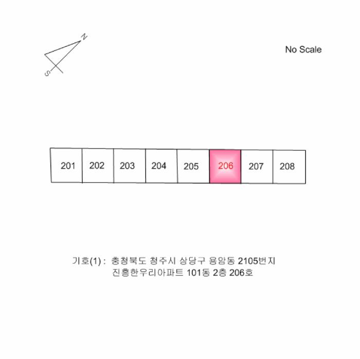 충청북도 청주시 상당구 용암동 2105 진흥한우리아파트 101동 2층206호 아파트 경매 사진 6