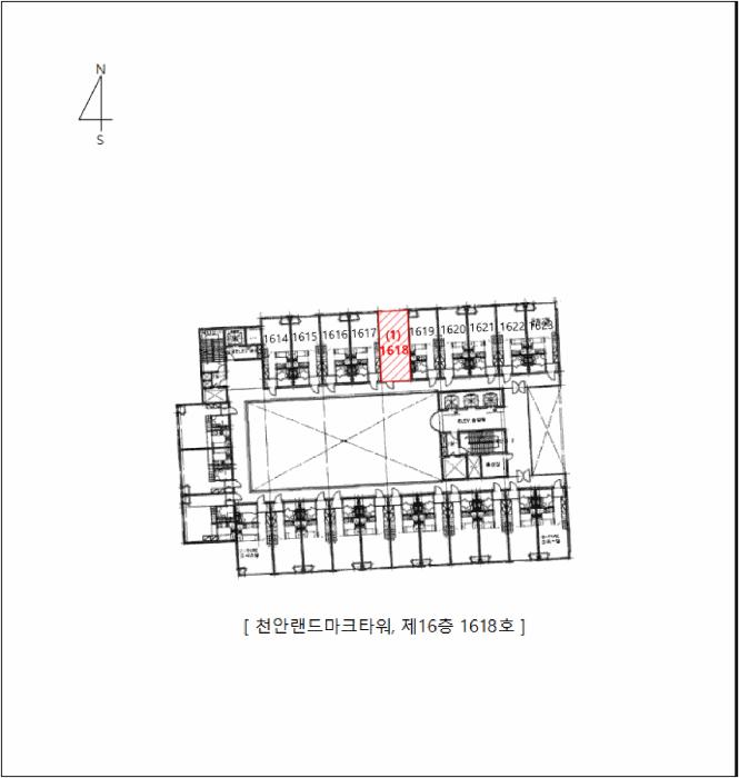 충청남도 천안시 동남구 신부동 451-2 천안랜드마크타워 16층 1618호 오피스텔 경매 사진 25
