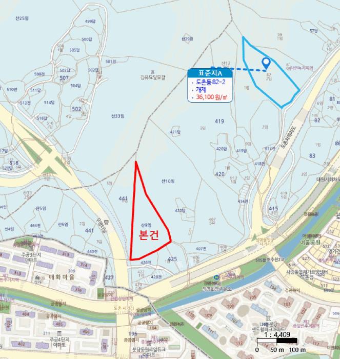 경기도 성남시 중원구 도촌동 산9 임야 경매 사진 23