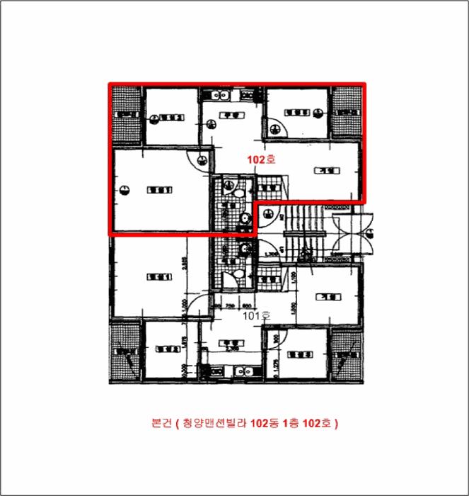 인천광역시 서구 심곡동 329-13 청양맨션빌라 102동 1층102호 다세대(빌라) 경매 사진 9