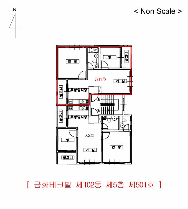 인천광역시 부평구 부평동 416-15 금화테크빌 102동 5층501호 다세대(빌라) 경매 사진 8