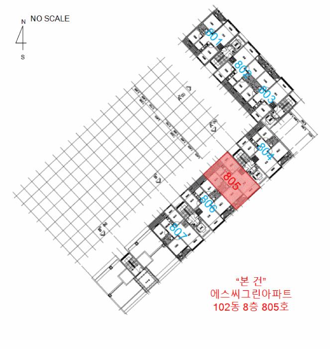 충청남도 천안시 서북구 신당동 468-7 에스씨그린아파트 102동 8층805호 아파트 경매 사진 9