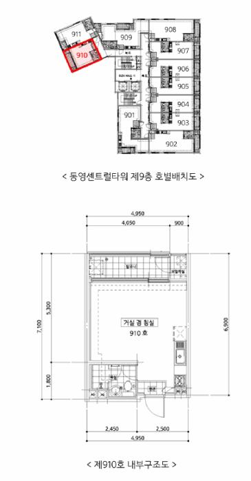 경기도 평택시 신장동 247-5 동영센트럴타워 9층910호 도시형생활주택 경매 사진 5