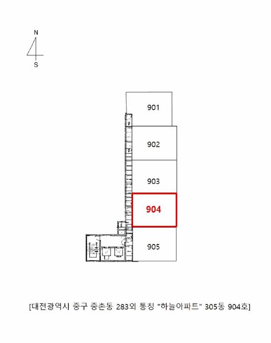 대전광역시 중구 중촌동 283 하늘아파트 305동 904호 아파트 경매 사진 18