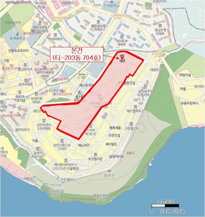 부산광역시 해운대구 중동 1818 해운대힐스테이트위브 티-203동 7층704호 아파트 경매 사진 14