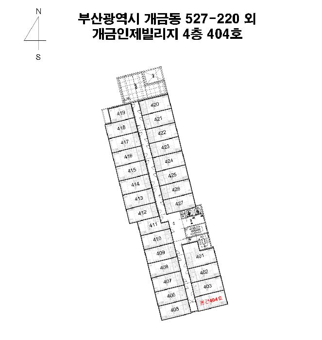 부산광역시 부산진구 개금동 527-220 개금인제빌리지 4층404호 오피스텔 경매 사진 12