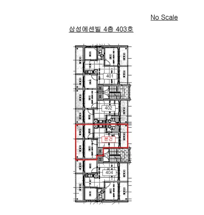 인천광역시 부평구 청중로84번길 7-8, 4층403호 (청천동,삼성에센빌)구) 인천광역시 부평구 청천동 175-45 다세대(빌라) 경매 사진 9