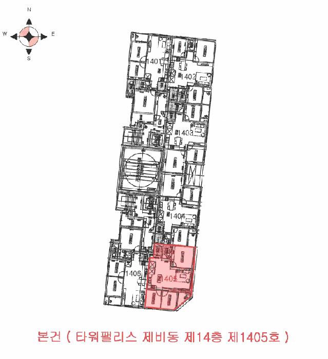 인천광역시 부평구 부평동 407-9 타워팰리스 비동 14층1405호 오피스텔 경매 사진 9