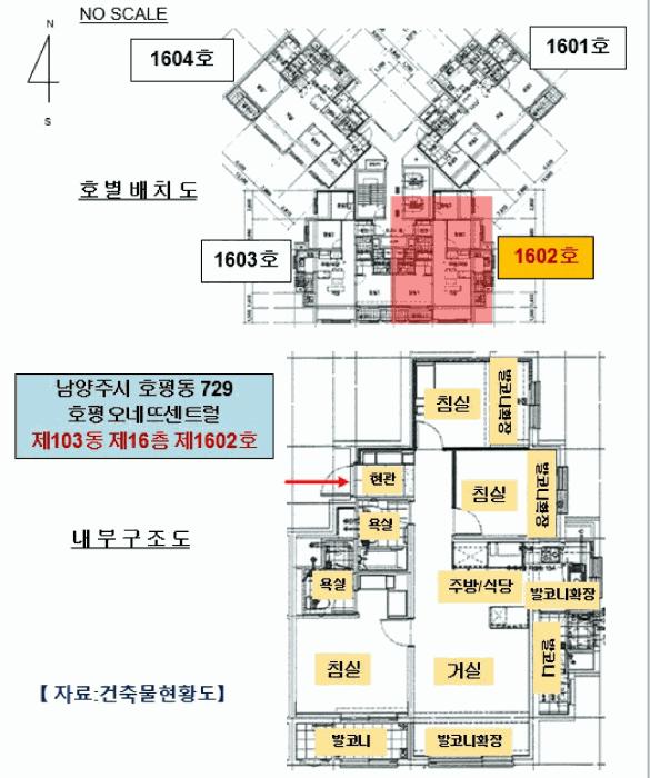 경기도 남양주시 호평동 729 호평오네뜨센트럴 103동 16층 1602호 아파트 경매 사진 10