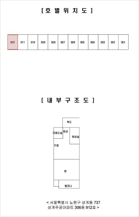 서울특별시 노원구 동일로215길 48, 306동 9층912호 (상계동,상계주공아파트)구) 서울특별시 노원구 상계동 737 아파트 경매 사진 9
