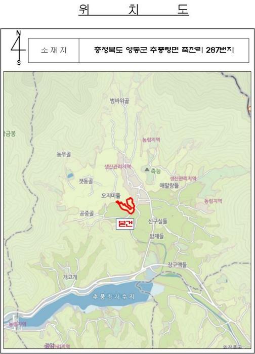 충청북도 영동군 추풍령면 죽전리 287구) 충청북도 영동군 추풍령면 죽전리 287 임야 경매 사진 10