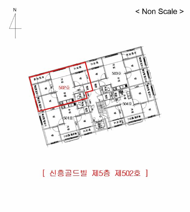 경기도 부천시 원미구 도당동 264-3 신흥골드빌 5층502호 다세대(빌라) 경매 사진 7
