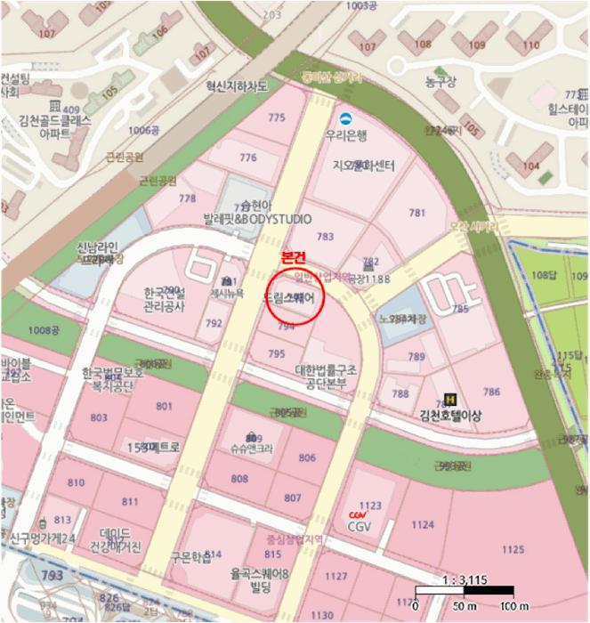 경상북도 김천시 율곡동 793 드림스퀘어 2층205호 근린상가 경매 사진 12