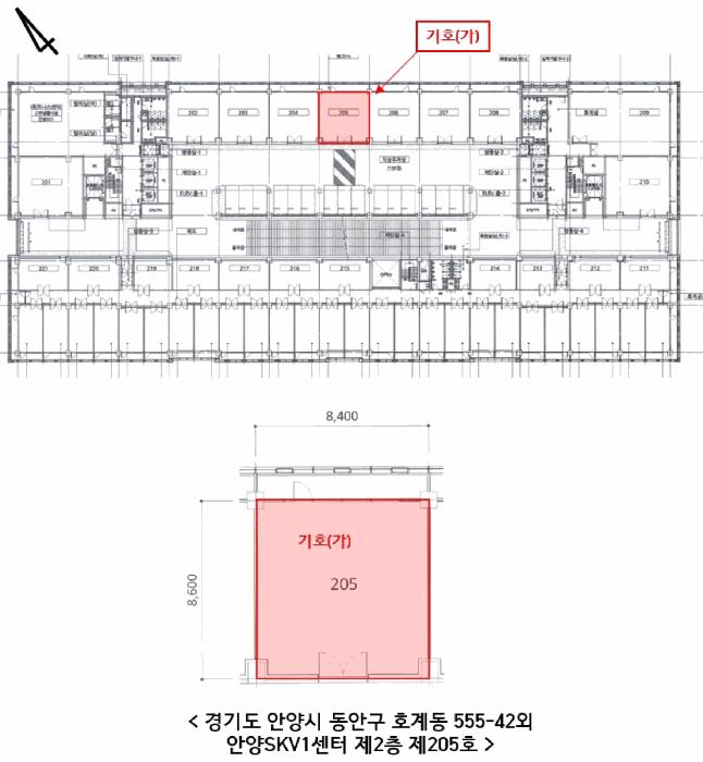 경기도 안양시 동안구 호계동 555-42 안양에스케이브이1센터 2층205호 아파트형공장 경매 사진 15
