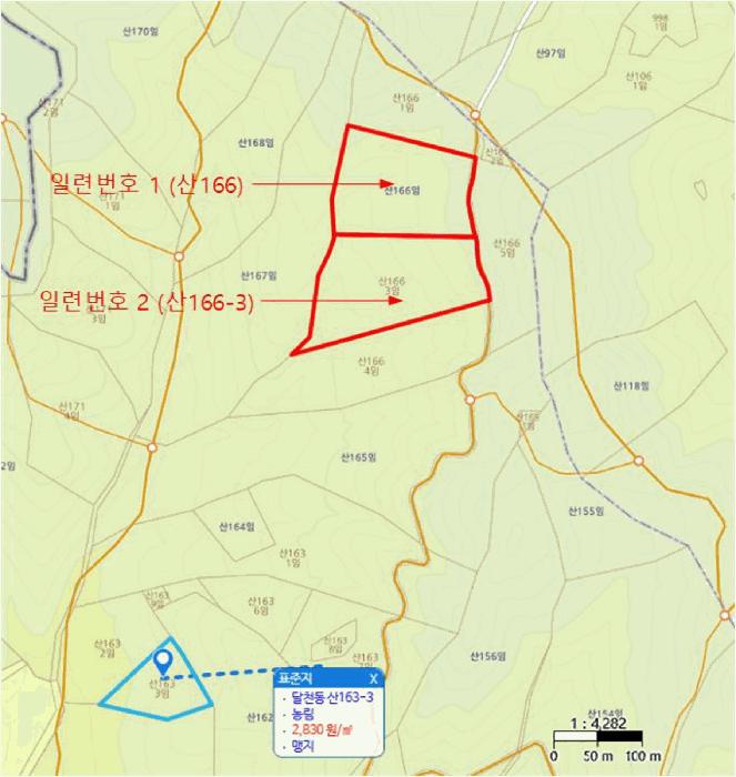 울산광역시 북구 달천동 산166-3 임야 경매 사진 16