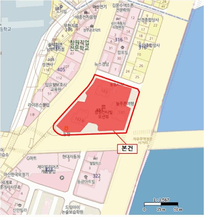 경상남도 창원시 마산합포구 산호동 651 창원칸타빌오션뷰 상가동 1층122호 근린상가 경매 사진 23