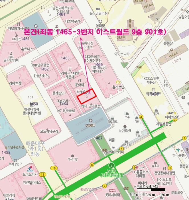 부산광역시 해운대구 좌동 1465-3 이스트월드 9층901호 근린상가 경매 사진 10