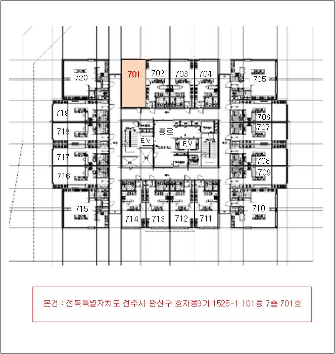 전북특별자치도 전주시 완산구 효자동3가 1525-1 1동 7층701호 오피스텔 경매 사진 17