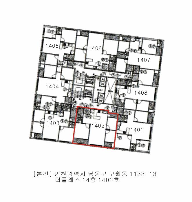 인천광역시 남동구 구월동 1133-13 더클래스 14층1402호 오피스텔 경매 사진 9