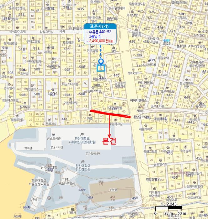 서울특별시 강북구 수유동 445-52 도로 경매 사진 9