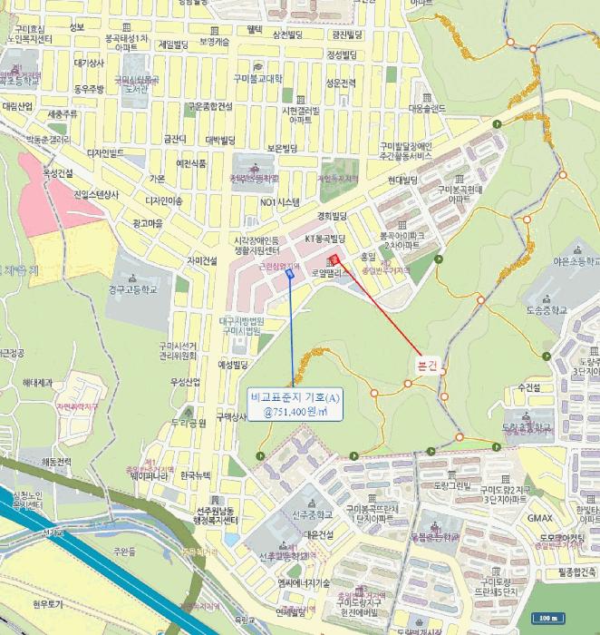 경상북도 구미시 봉곡동 406-5 대지 경매 사진 11
