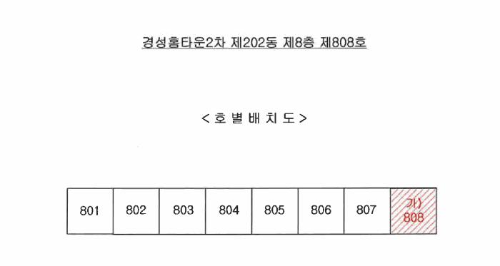 경상북도 포항시 북구 득량동 305-1 경성홈타운2차 202동 8층 808호 아파트 경매 사진 9