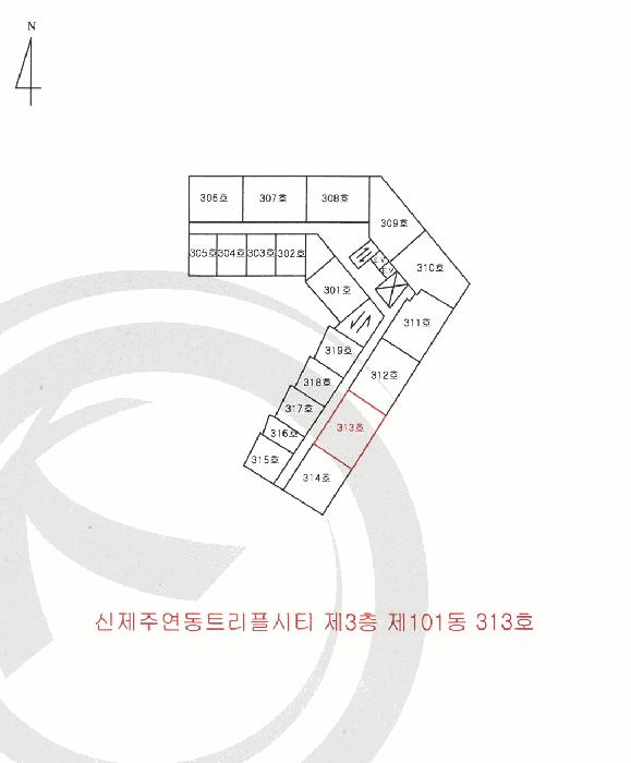 제주특별자치도 제주시 연동 1494 신제주연동트리플시티 제3층 제101동 313호 오피스텔 경매 사진 7