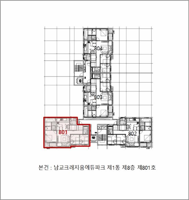 전라남도 목포시 남교동 1-1 남교크레지움에듀파크 1동 8층801호 아파트 경매 사진 6