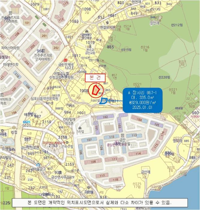 경상남도 진주시 금산면 장사리 1008-1 대지 경매 사진 5