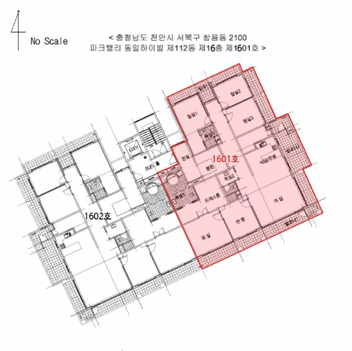 충청남도 천안시 서북구 쌍용동 2100 파크밸리 동일하이빌 112동 16층1601호 아파트 경매 사진 8