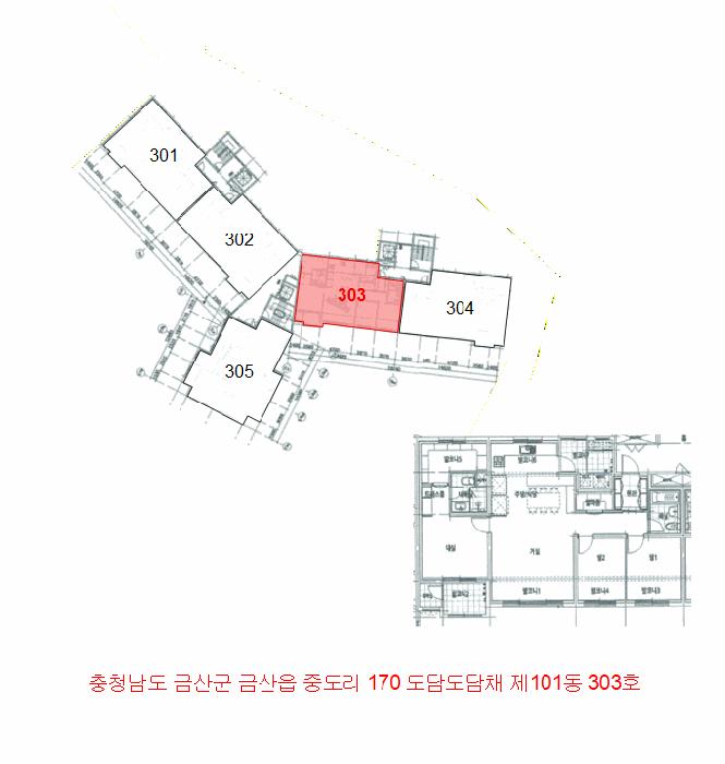 충청남도 금산군 금산읍 중도리 170 도담도담채 101동 3층303호 아파트 경매 사진 11