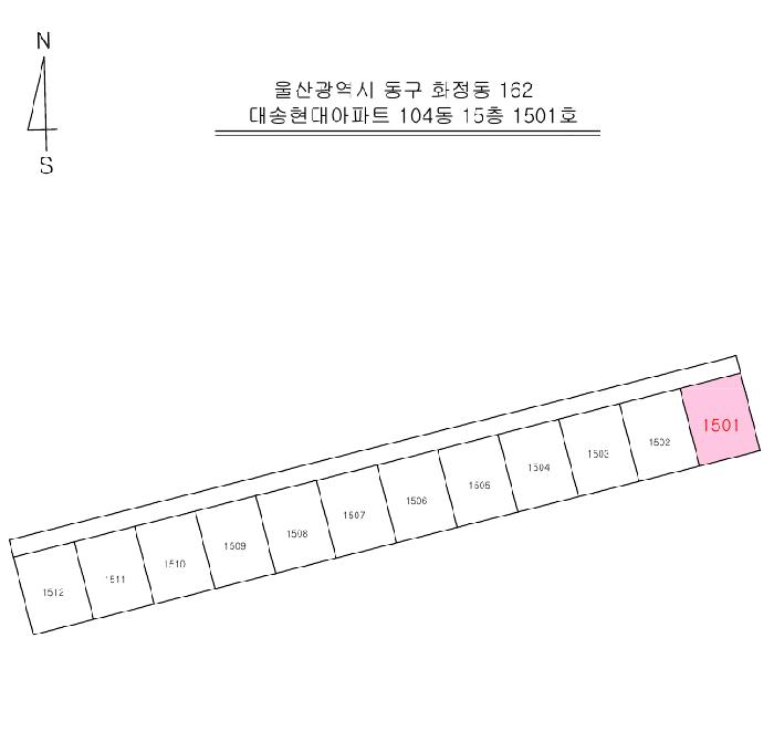 울산광역시 동구 화정동 162 대송현대아파트 104동 15층1501호 아파트 경매 사진 11