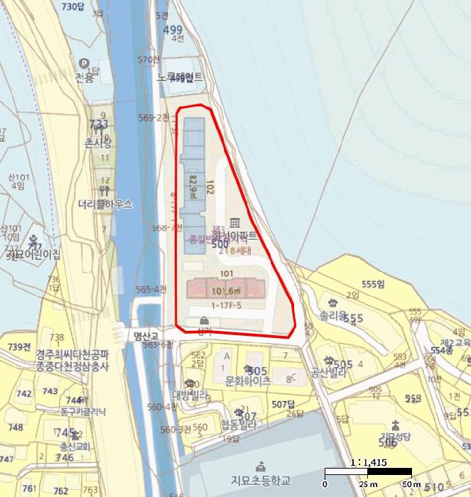 대구광역시 동구 지묘동 500 지묘화성명산타운 102동 1층101호 아파트 경매 사진 9