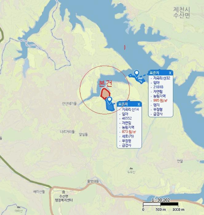 충청북도 제천시 수산면 지곡리 산17-1 임야 경매 사진 12
