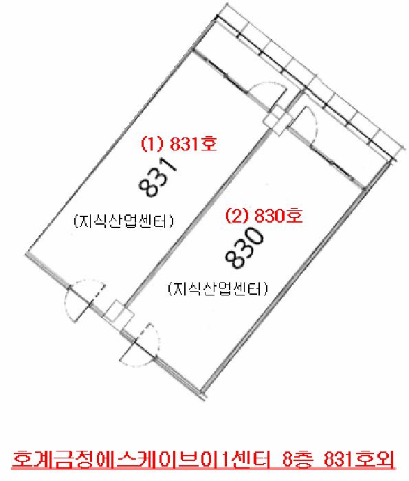 경기도 안양시 동안구 호계동 555-37 호계금정역에스케이브이1센터 8층830호 아파트형공장 경매 사진 13