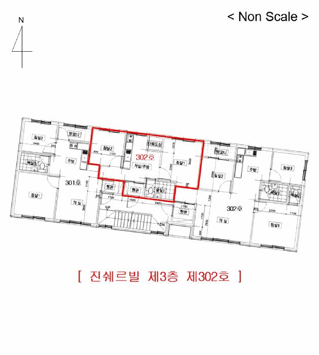 인천광역시 서구 검암동 634-11 진쉐르빌 3층302호 다세대(빌라) 경매 사진 8