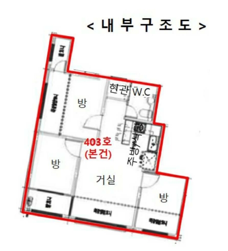 경기 수원시 권선구 입북동 300, 에이동 4층403호 (입북동,편백나무 타운하우스) 외 1필지 도시형생활주택 경매 사진 9