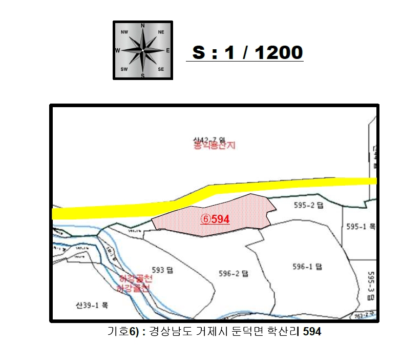 경상남도 거제시 둔덕면 학산리 594 외 1필지 답 경매 사진 4