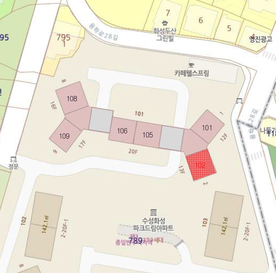 대구 수성구 두산동 789, 101동 1층102호 (두산동,수성화성파크드림) 아파트 경매 사진 11