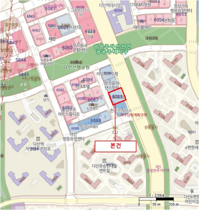 경기 남양주시 다산동 6089-2, 7층709호 (다산동,다산진건라페온빌) 오피스텔(주거) 경매 사진 8