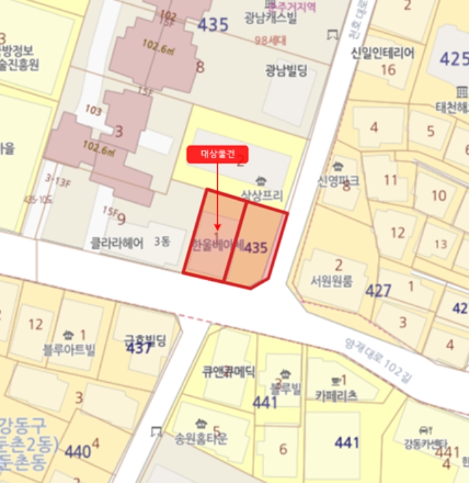 서울 강동구 둔촌동 435-1, 11층1104호 (둔촌동,한울둔촌베아체) 외 1필지 오피스텔(주거) 경매 사진 9