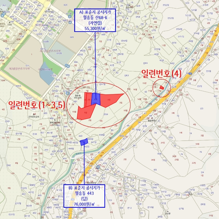 충청남도 공주시 월송동 산68-5 외 2필지 임야 경매 사진 9