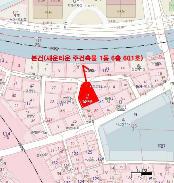 부산 부산진구 부암동 124-19, 1동 6층601호 (부암동,새운타운 주건축물) 오피스텔(주거) 경매 사진 7