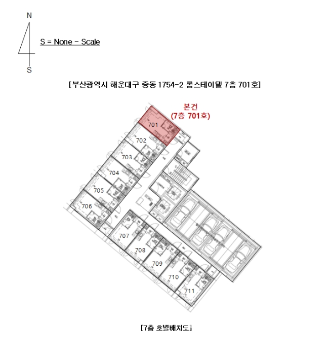 부산 해운대구 중동 1754-2, 7층701호 (중동,롱스테이텔) 오피스텔(주거) 경매 사진 9