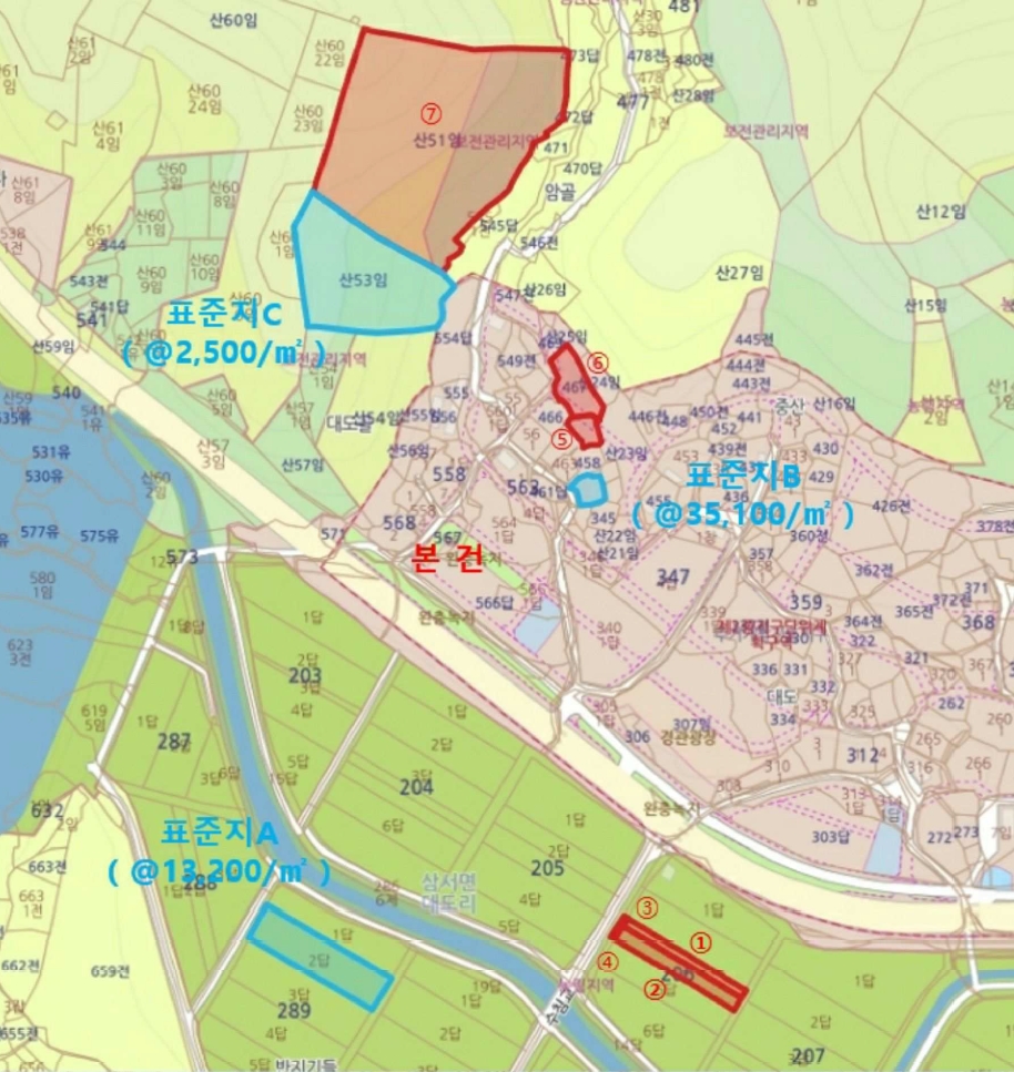 전라남도 장성군 삼서면 대도리 206-3 외 3필지 답 경매 사진 5