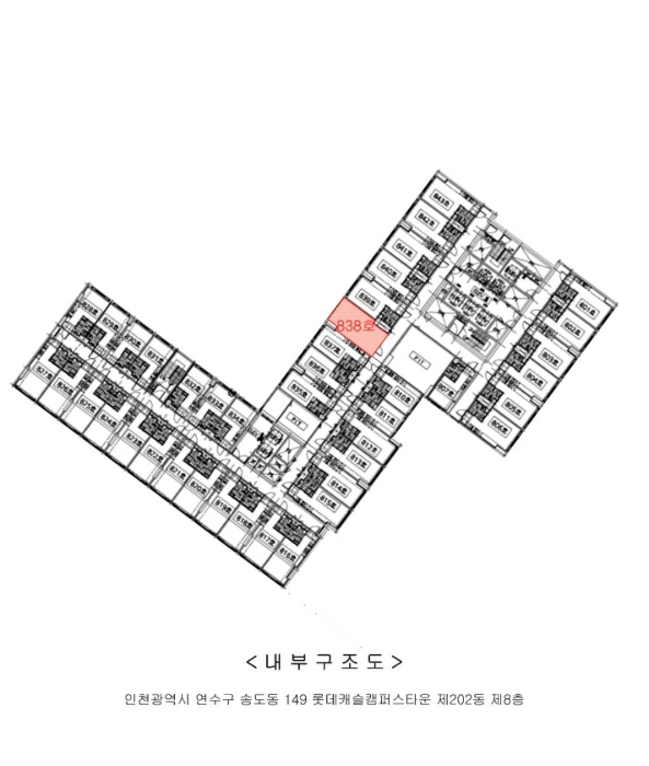 인천 연수구 송도동 149, 202동 8층838호 (송도동,롯데캐슬캠퍼스타운) 오피스텔(주거) 경매 사진 8